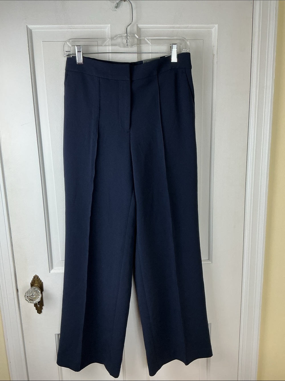 Talbots Easy Travel Wide Leg Pant Pants Trousers Lined Navy Blue